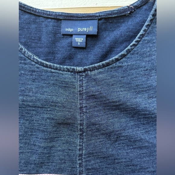 J.Jill Pure Jill Women's Indigo Blue 100% Cotton Sleeveless Tunic Top S - Picture 4 of 6